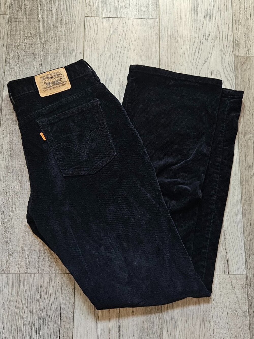 Levis Orange Tab Womens Size 28 Black Corduroy Pants Bootcut Flare High Rise 28